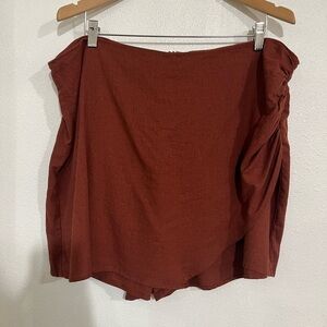 A new day size 17 NWOT semi wrap, skort rust color linen blend